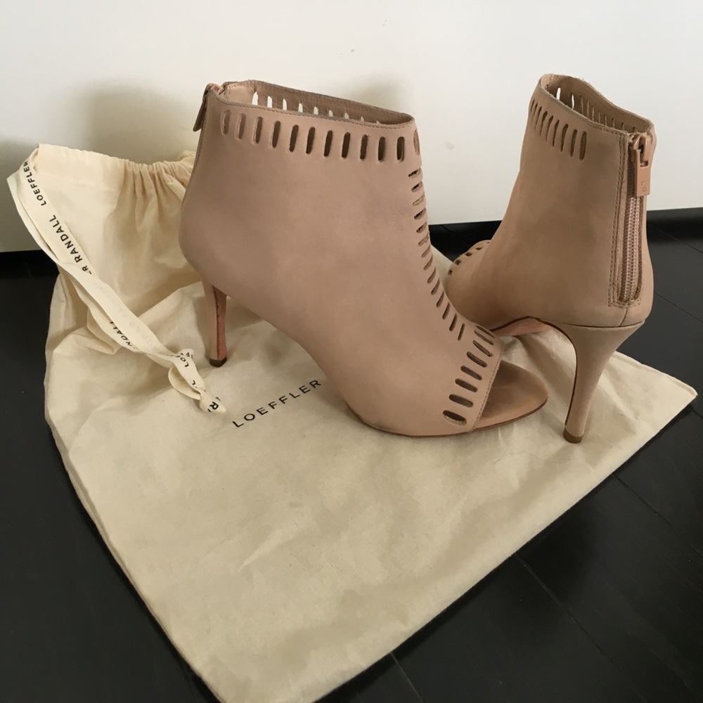 Beige ankle boots, 3 inch heels